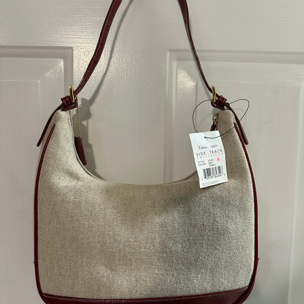 Etienne Aigner Elegant Cream and Red Shoulder Bag - Picture 2 of 9